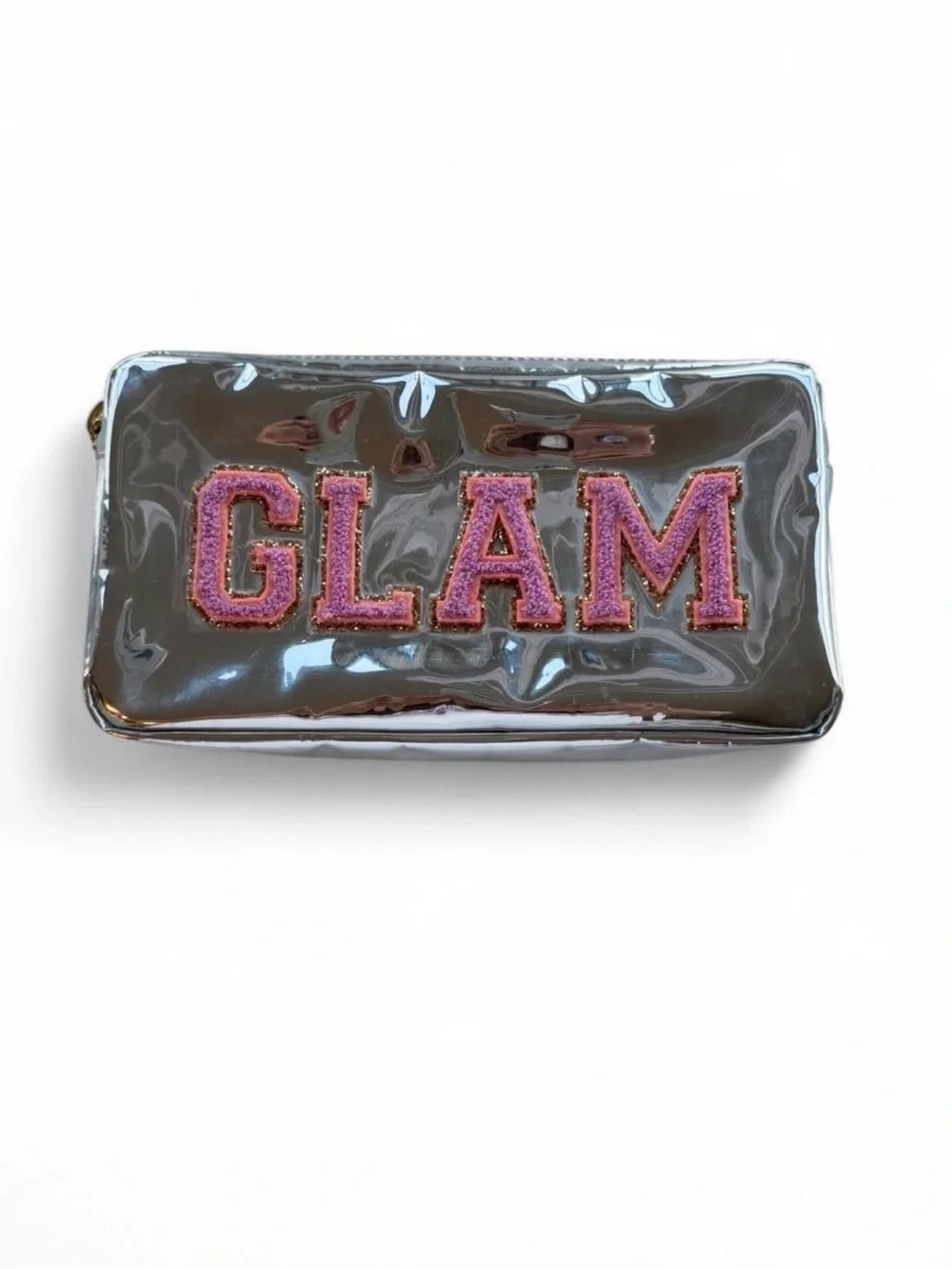 STONEY CLOVER LANE “GLAM” Embroidered Metallic Cosmetic Pouch